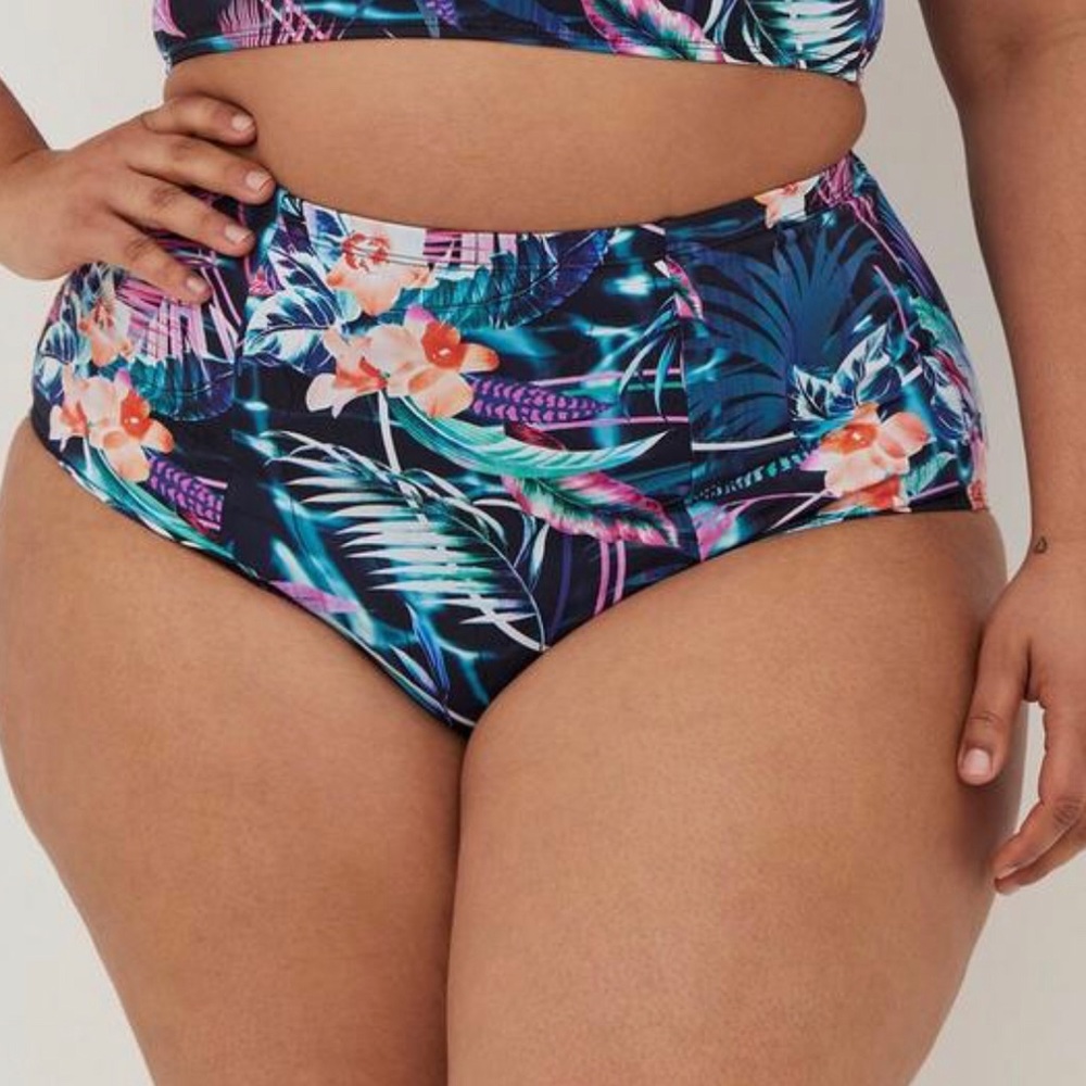 High-rise strappy back swim bottom